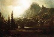 Albert Bierstadt By_a_Mountain_Lake oil painting